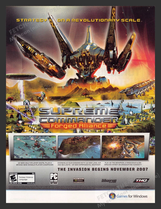 2008 Supreme Commander: Forged Alliance Video Game Print Advertisement