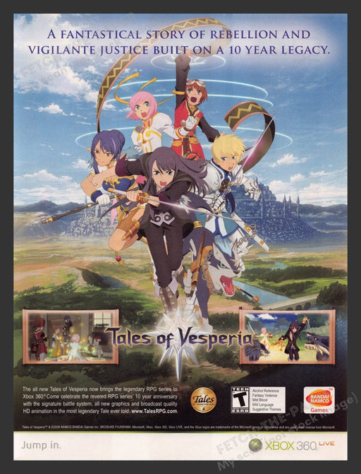 2008 Tales of Vesperia Video Game Print Advertisement