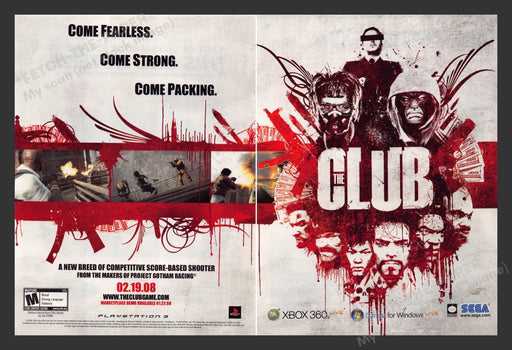 2008 The Club "Fearless Strong Packing" Video Game Print Advertisement (2 pgs)