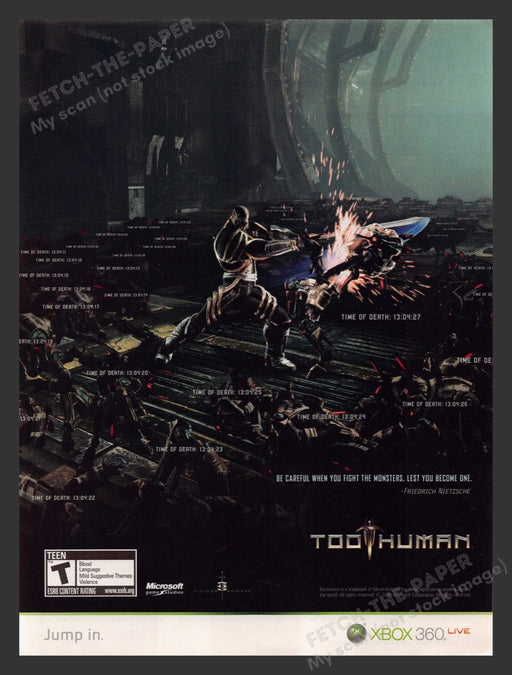 2008 Too Human Video Game Print Advertisement