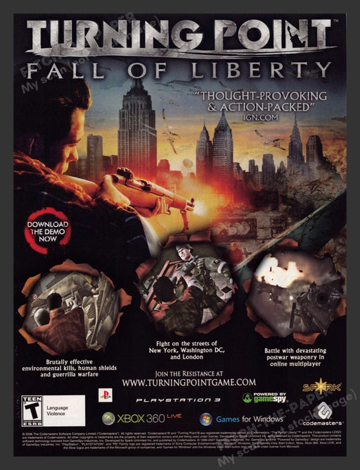 2008 Turning Point: Fall of Liberty Video Game Print Advertisement