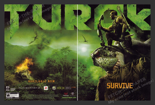 2008 Turok "Survive" Video Game Print Advertisement (2 pgs)