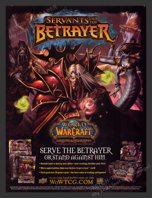 2008 World of Warcraft: Serve the Betrayer Trading Card Game Advertisement