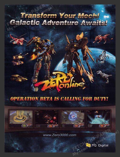 2008 Zero 3000 Online Video Game Print Advertisement