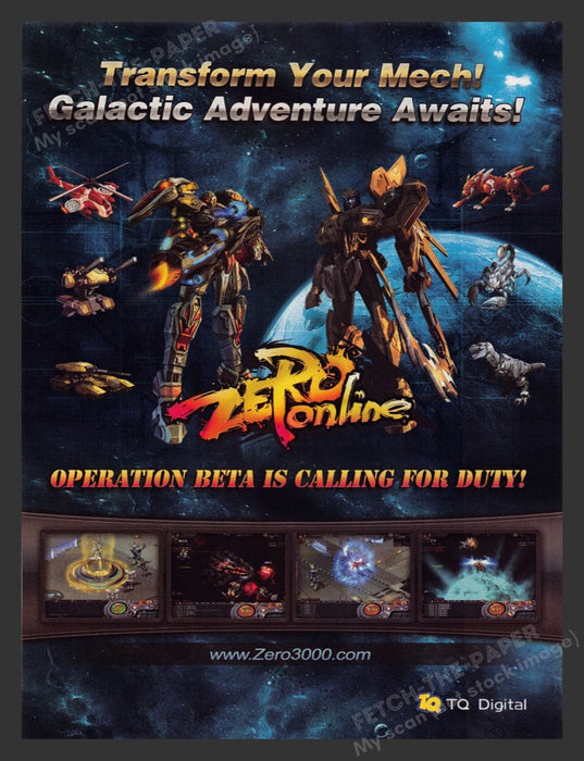 2008 Zero 3000 Online Video Game Print Advertisement