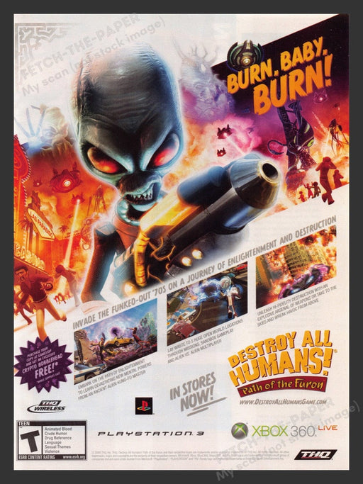 2009 Destroy All Humans!: Path of the Furon Video Game Print Advertisement
