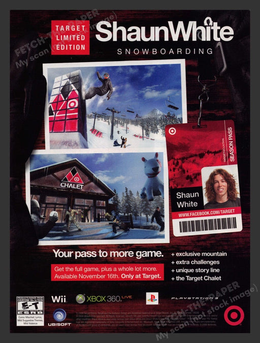 2009 Shaun White Snowboarding Video Game Print Advertisement
