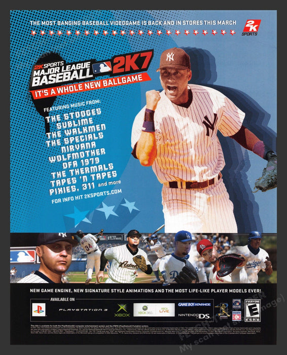 2007 2K7 Major League Baseball Derek Jeter Athlete Video Game Print Ad.
