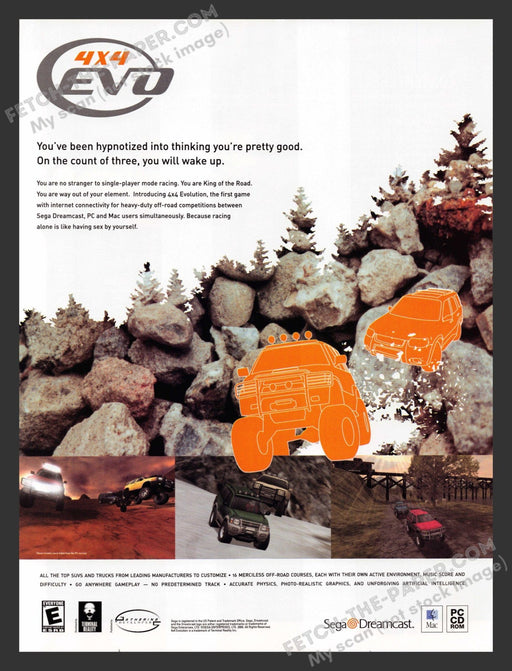 2000 Print Advertisement 4x4 EVO Video Game Ad.