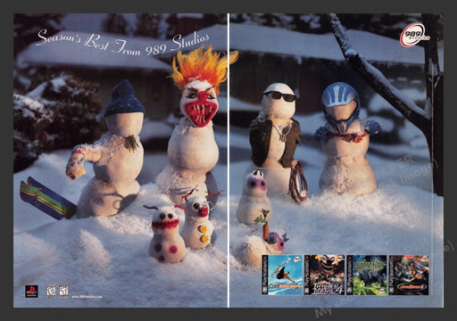 1999 989 Studios "Season's Best" Video Game Print Advertisement (2 Pages)