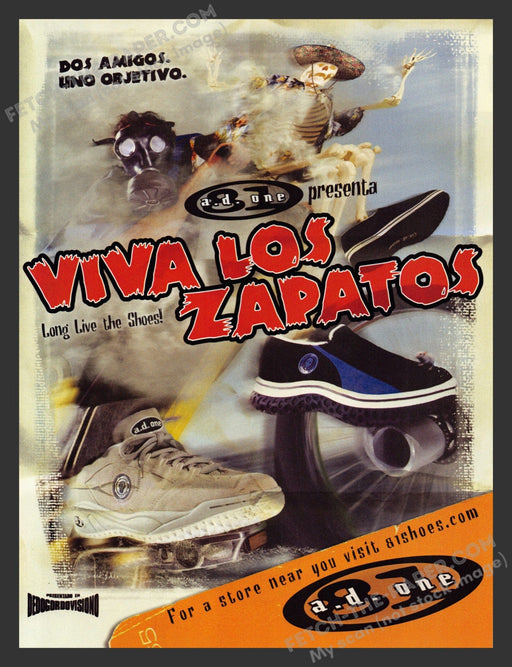2001 Print Advertisement a.d. one 81 Footwear "Viva Los Zapatos" Ad.