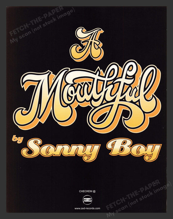 2003 A Mouthful by Sonny Boy Musician Print Advertisement Ad.