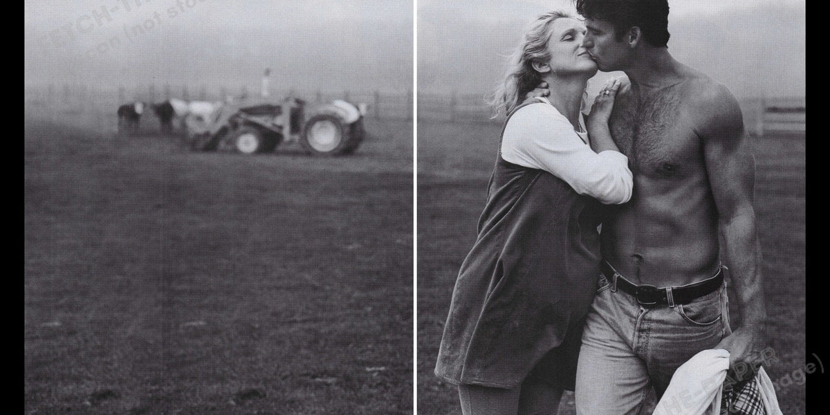 Abercrombie & Fitch 1995 Shirtless Farmer Print Ad - 2 Pages 