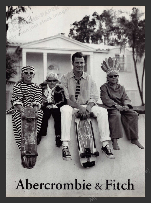 Abercrombie & Fitch Skateboards Kids in Costumes 1990s Print Advertisement 1996 Fetch the Paper!