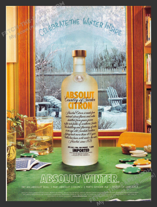 2005 Print Advertisement Absolut Citron "Winter" Alcohol Ad.