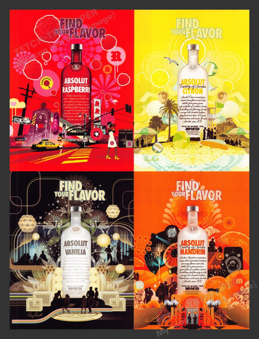 2005 Absolut Flavor Recipe Cocktail Cards Print Advertisement Ad