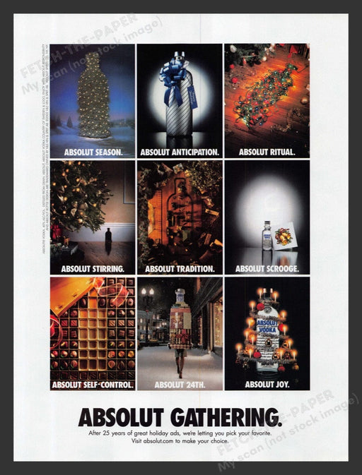 2005 Absolut Gathering 25 Years Holiday Print Advertisement Ad