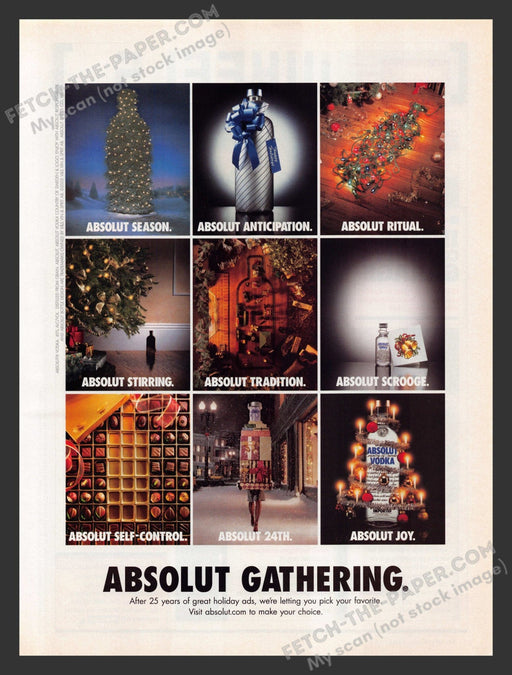 2005 Print Advertisement Absolut Gathering Holiday Collection Alcohol Ad.
