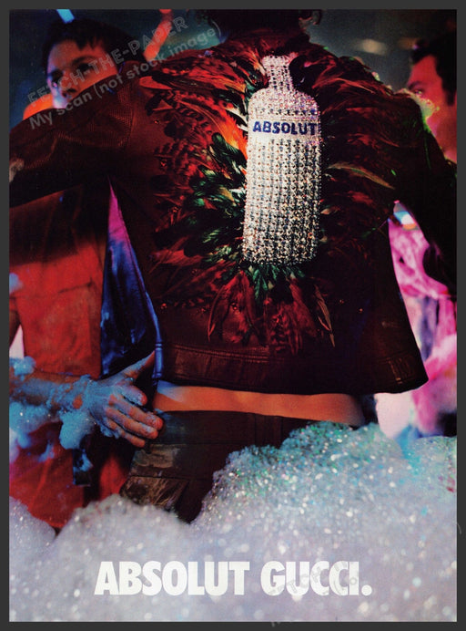 Absolut Gucci Vodka 1990s Print Advertisement Ad 1999 Colorful Bubbles Fetch the Paper!