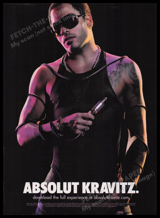 Absolut Kravitz Vodka 2000s Print Advertisement Ad 2006 Fetch the Paper!