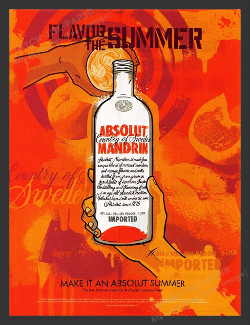 2004 Absolut Mandrin Country of Sweden Absolut Summer Print Advertisement Ad