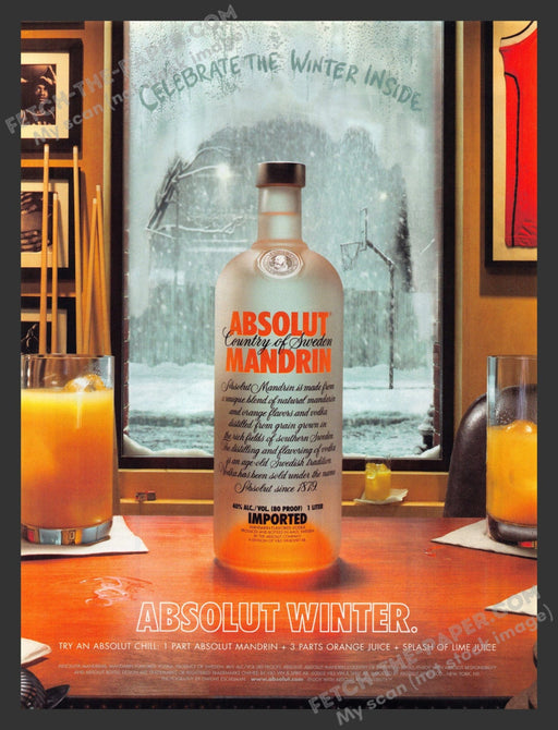 2007 Print Advertisement Absolut Mandrin Winter Alcohol Ad.
