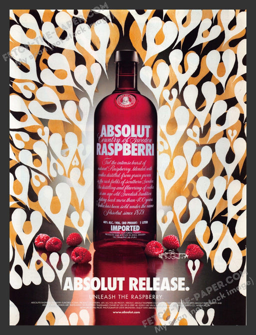 2005 Print Advertisement Absolut Release Raspberri Alcohol Ad.