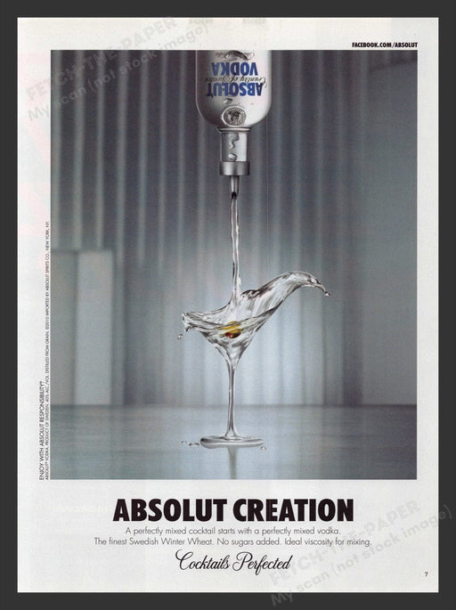 2011 Absolut Vodka Creation Print Advertisement Ad
