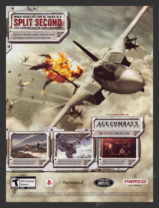 2004 Ace Combat 5: The Unsung War Video Game Print Advertisement