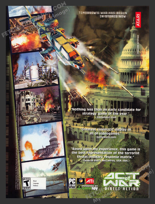 2005 Print Advertisement Act of War: Direct Action Video Game Ad.