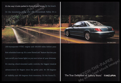 Acura 3.0CL Car 1990s Print Advertisement (2 pages) 1998 Definition of Luxury Fetch the Paper!