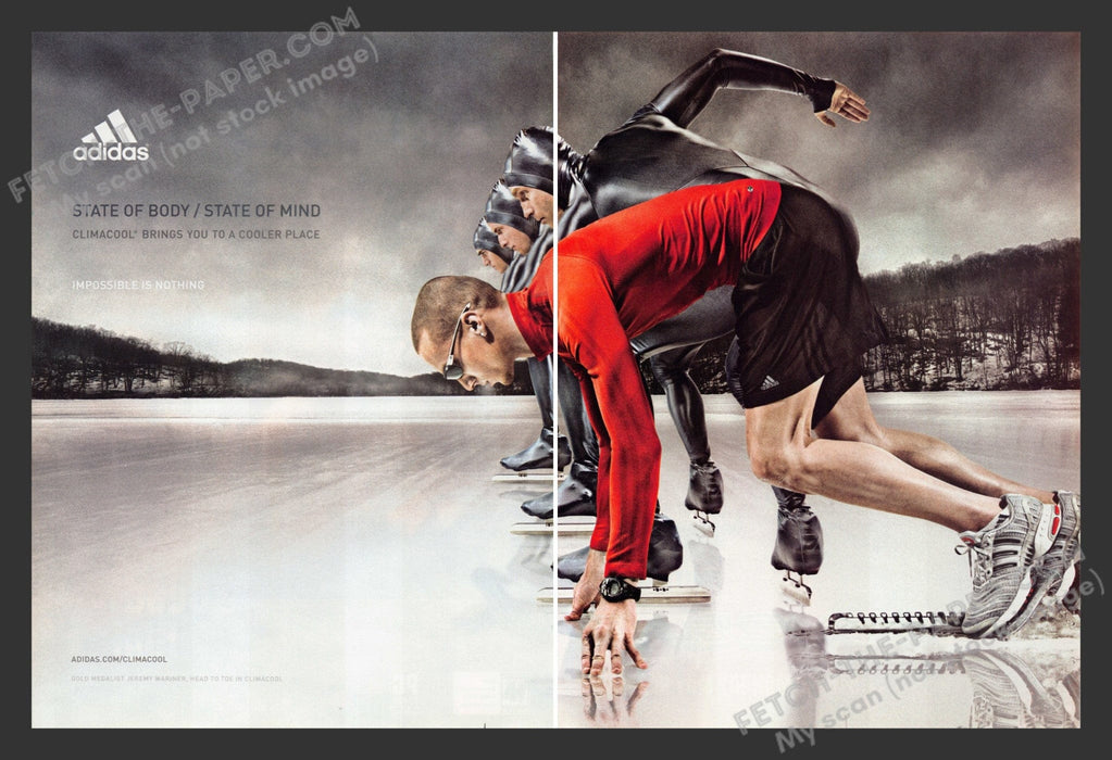 2005 Print Advertisement 2 Page Adidas Gold Medalist Jeremy Wariner Athlete Ad.
