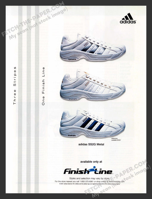 2001 Adidas Shoes SS2G Metal Print Advertisement Ad.