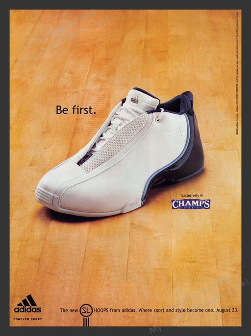 2002 Adidas SL Hoops Shoes Champs Sports Print Advertisement Ad.
