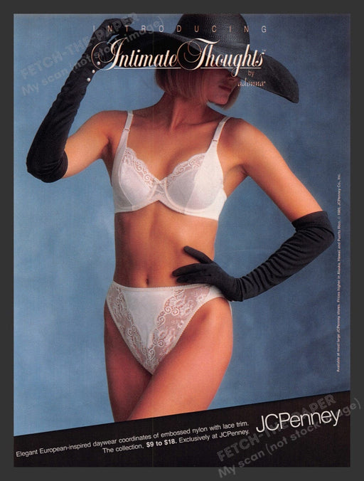 1989 Adonna "Intimate Thoughts" Lingerie Bra Panties Print Advertisement Ad