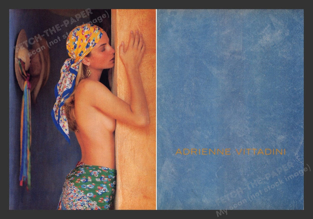1988 Adrienne Vittadini Sexy Topless Model Print Advertisement (2 Pages)
