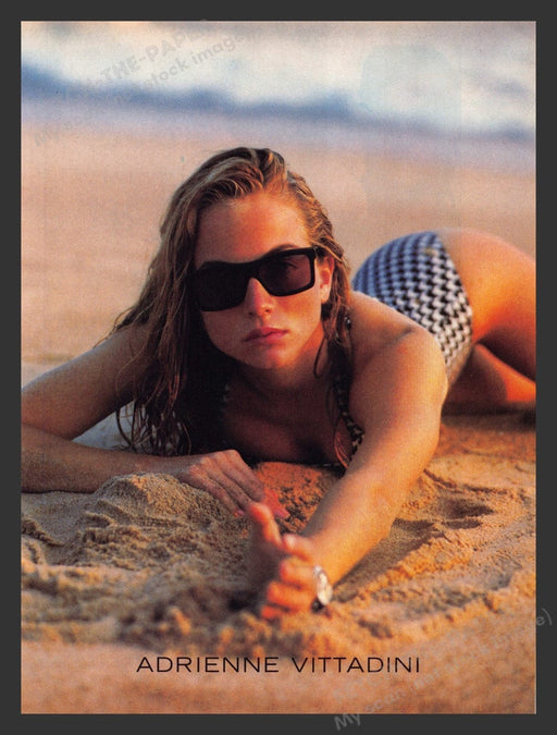 1988 Adrienne Vittadini Swimsuits Model in Beach Sand Print Advertisement Ad