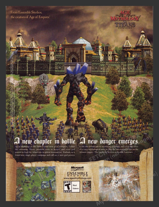 2004 Age of Mythology: The Titans Expansion Video Game Print Advertisement