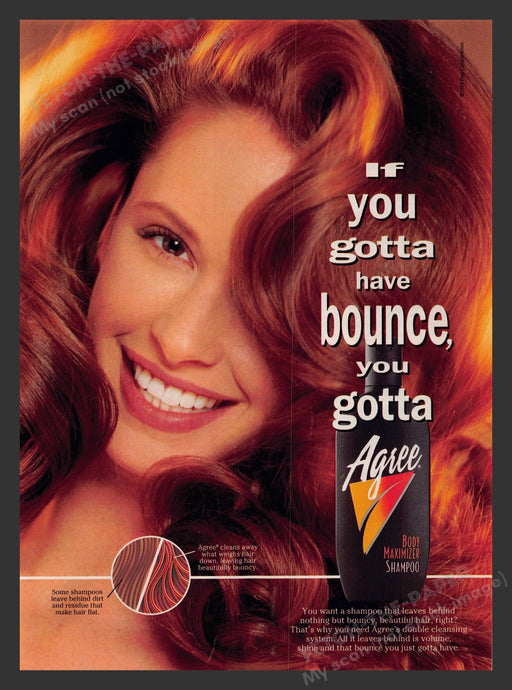 Agree Body Maximizer Shampoo Red Head 1990s Print Advertisement 1994 Fetch the Paper!