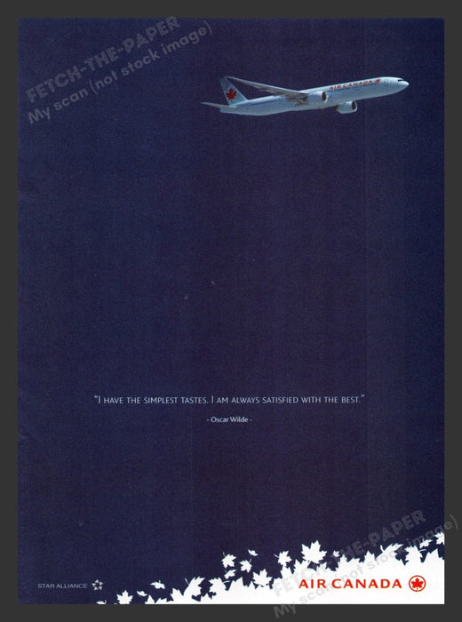 2007 Air Canada Star Alliance Oscar Wilde Print Advertisement Ad