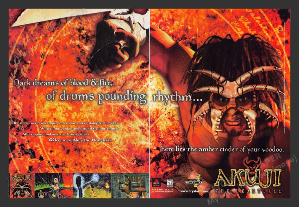 1998 Akuji: The Heartless Video Game Print Advertisement (2 Pages)
