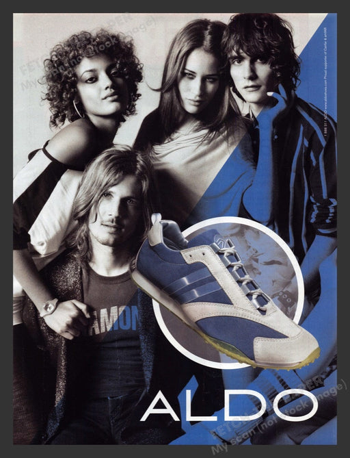 2004 Aldo Shoes Blue & White Print Advertisement Ad