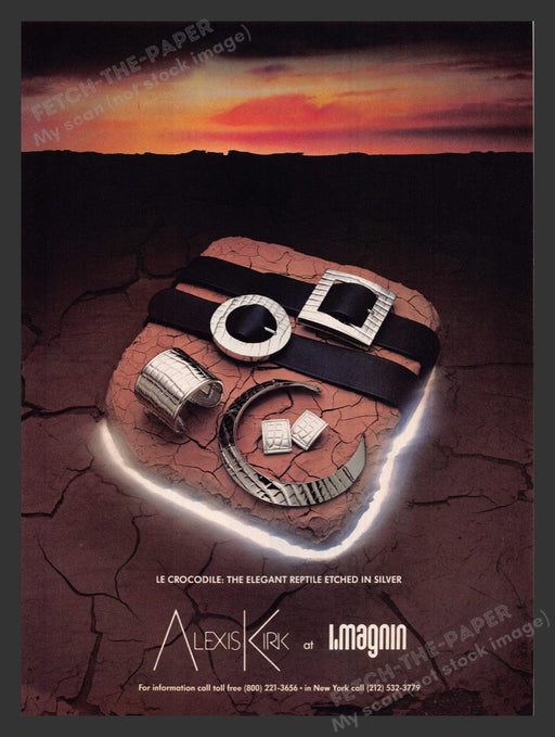 1987 Alexis Kirk "Le Crocodile" Jewelry Print Advertisement Ad