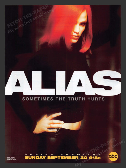 2001 Alias T.V. Show Jennifer Garner Actress Print Advertisement Ad.