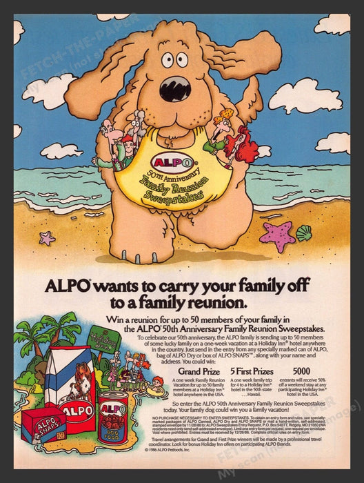1986 Alpo 50th Family Reunion Sweepstakes Print Advertisement Ad