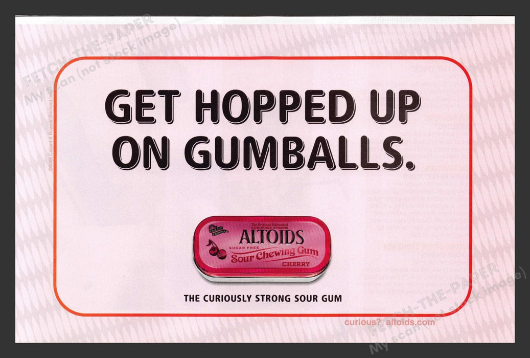 2005 Altoids Sour Chewing Gum Get Hopped UP Print Advertisement Ad
