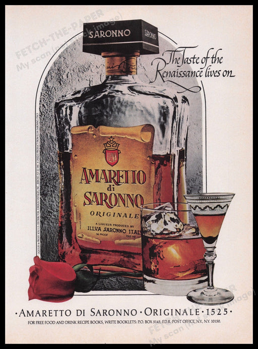 Amaretto di Saronno 1980s Print Advertisement Ad 1982 Fetch the Paper!