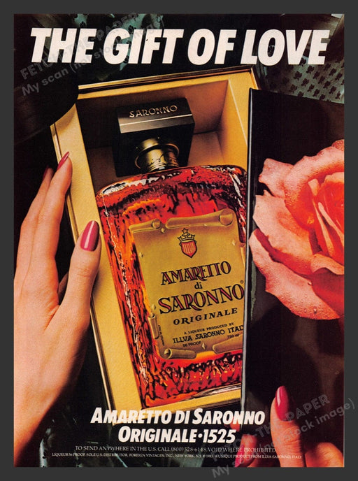1983 Amaretto di Saronno Originale 1525 Gift of Love Print Advertisement Ad