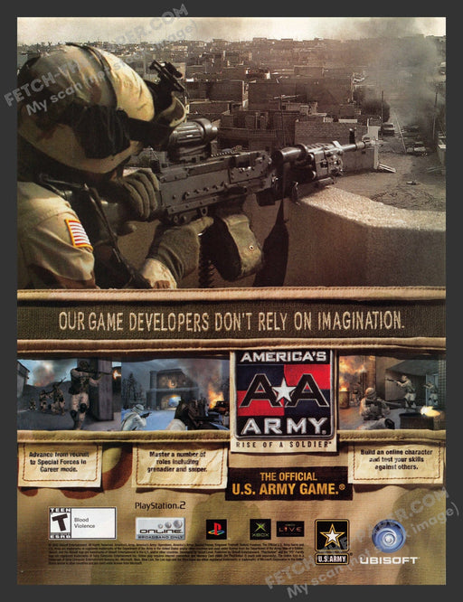 2005 Print Advertisement America's Army: Rise of a Soldier Video Game Ad.