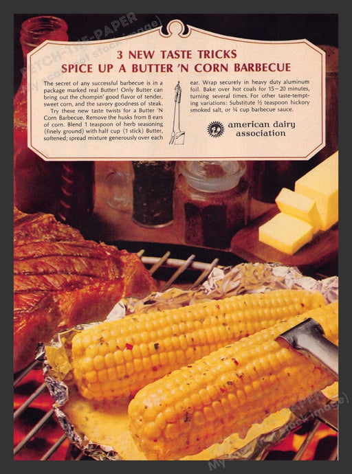 1963 American Dairy Association Butter 'n Corn Barbeque Print Advertisement Ad